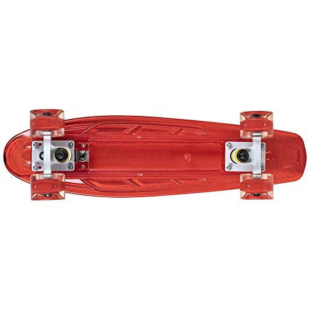 Rekon 22" Complete LED Light Up Mini Cruiser Skateboard (Clear Green)