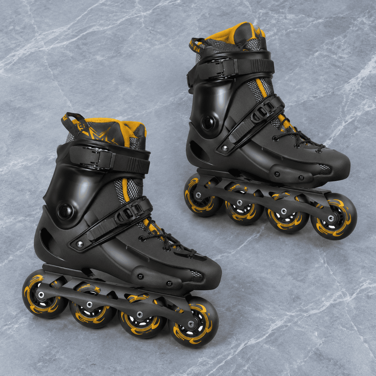 Men's Inline Skates For Urban Freeride Skating - Abec-9 Bearings High-impact Pp Shell Ankle Support All-weather Buckle