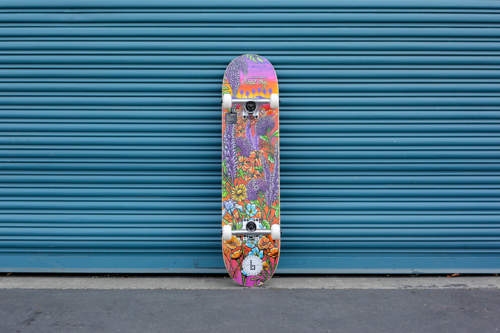 Braille Skateboarding - Multicolor, 31 In. x 7.75 In. Complete Skateboard, with 7-Ply Maple Deck and Abec-7 Bearings