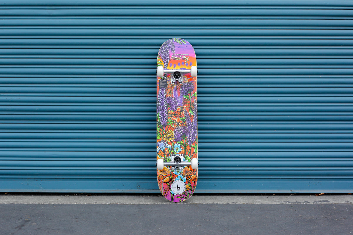 Braille Skateboarding - Multicolor, 31 In. x 7.75 In. Complete Skateboard, with 7-Ply Maple Deck and Abec-7 Bearings