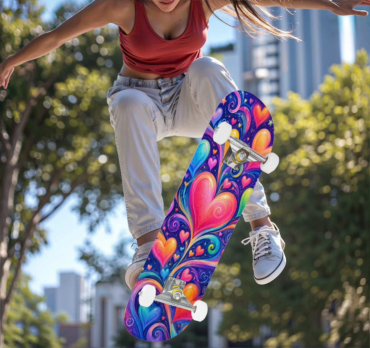Complete Skateboard Futuristic Space 31 Inch 7-Ply Maple Skateboard with PU Wheels and Aluminum Trucks, Ready-to-Ride Skateboard for Beginners, Teens and Adults
