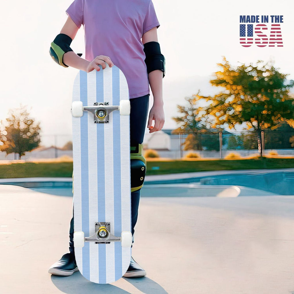31"x8" Complete Skateboards for Beginners,Watercolor Watermelon Slices Pink Striped Double Kick 7 Ply Canadian Maple Deck Skateboard with Wheels, Gifts for Kids Teens