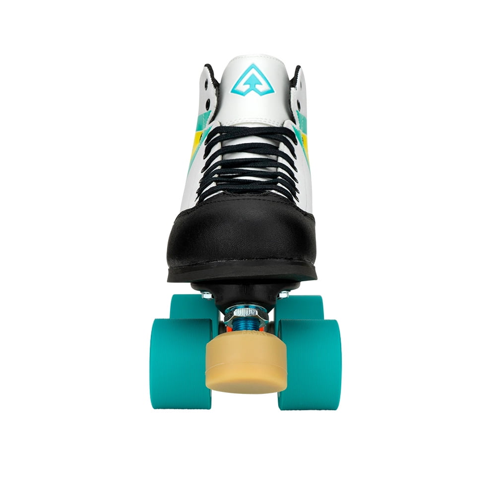 Riedell Quad Roller Skates - Antik Skyhawk Indoor Skate Set (Size 4, Black, Wheels Blue (92A))