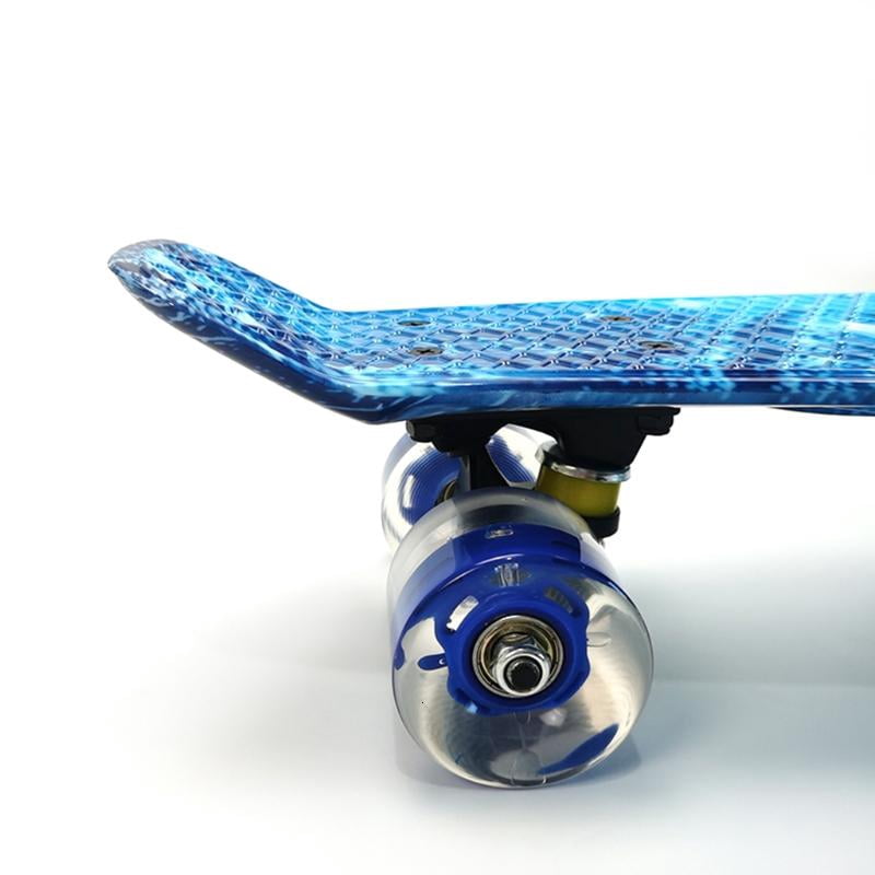 CEORPER 22inch Complete Mini Cruiser Skateboard Longboard Flashing Wheels Fish Skate Board for Adults Kids Teens