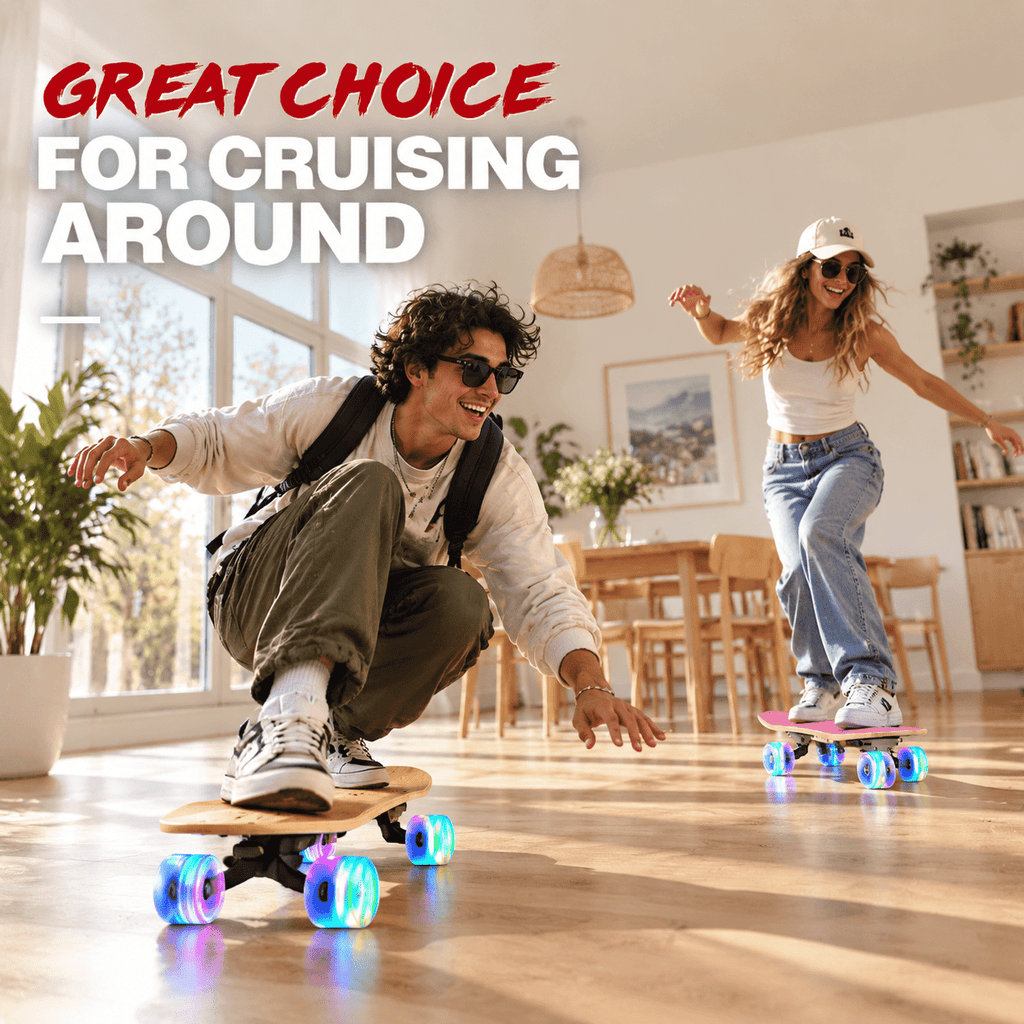 Rainbow 27 x 8 Inch Complete Cruiser Skateboard for Teens Adults Beginners