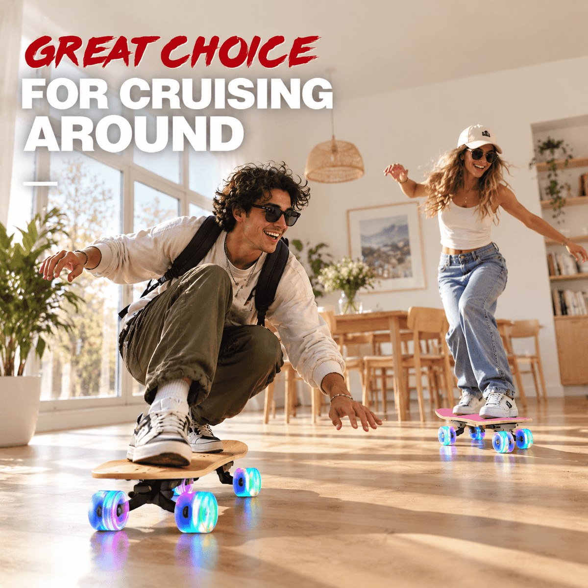 Rainbow 27 x 8 Inch Complete Cruiser Skateboard for Teens Adults Beginners