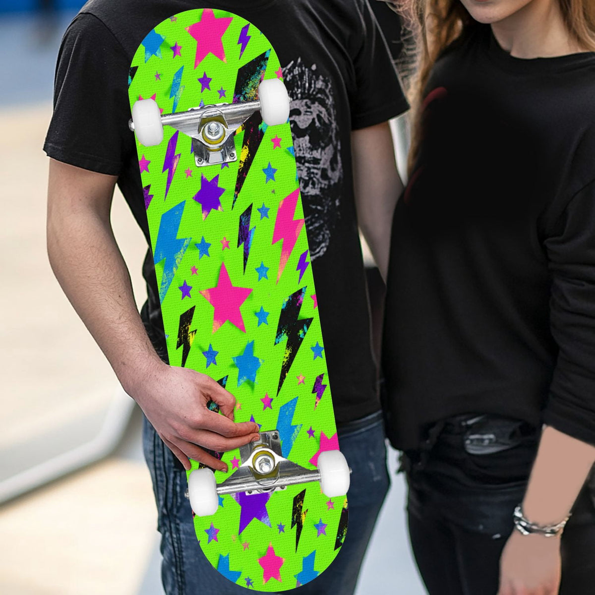 Complete Skateboard Vibrant Comic Eye 31 Inch 7-Ply Maple Skateboard with PU Wheels and Aluminum Trucks, Ready-to-Ride Skateboard for Beginners, Teens and Adults