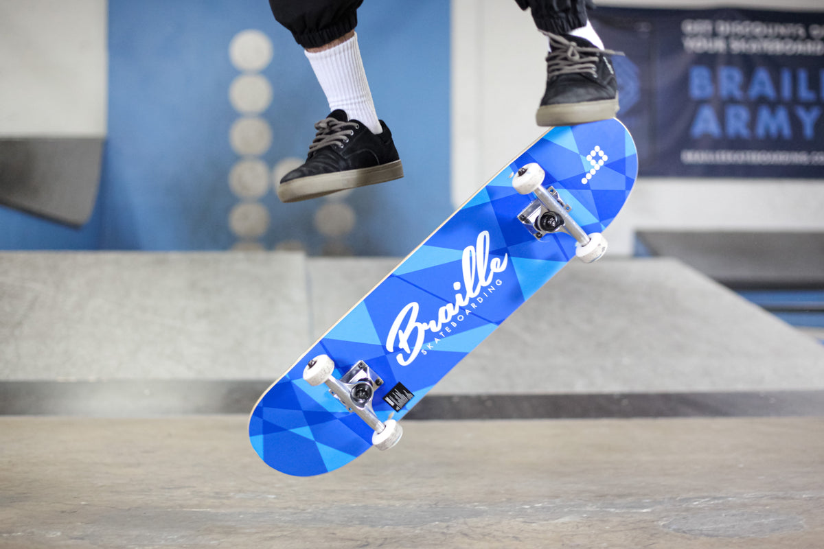Braille Skateboarding - Multicolor, 31 In. x 7.75 In. Complete Skateboard, with 7-Ply Maple Deck and Abec-7 Bearings