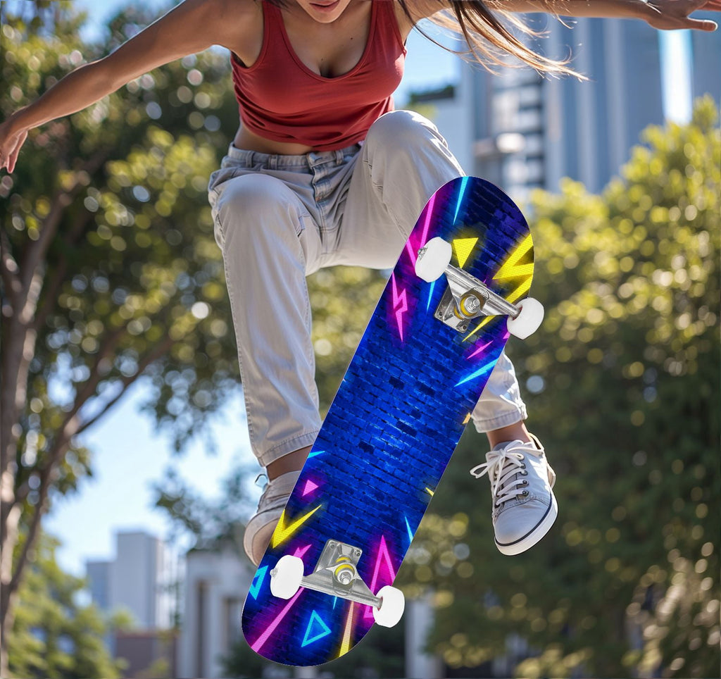 Complete Skateboard Vibrant Comic Eye 31 Inch 7-Ply Maple Skateboard with PU Wheels and Aluminum Trucks, Ready-to-Ride Skateboard for Beginners, Teens and Adults