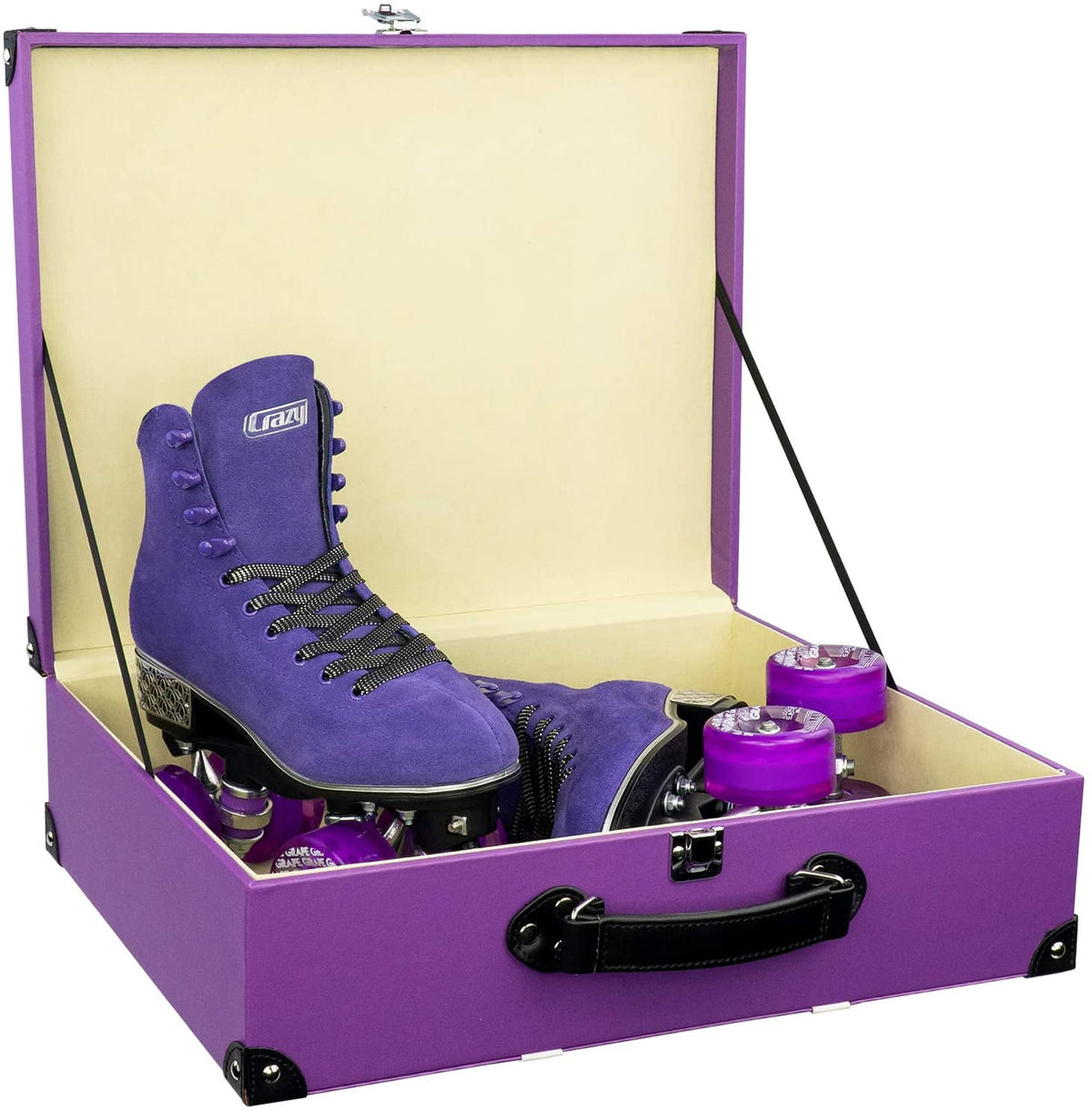 Crazy Skates Evoke Roller Skates for Women - Stylish Suede Quad Skates