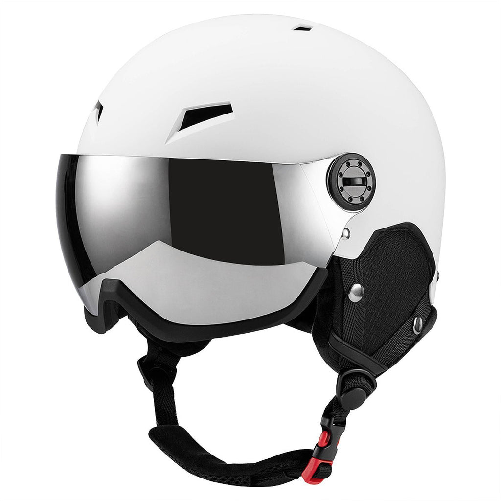 figatia Snowboard Helmet Ski Helmet with Goggles Headgear with Ski Goggles Ear Cover Warm Shockproof Windproof Snow Helmet Ski Helmet L Dark Grey