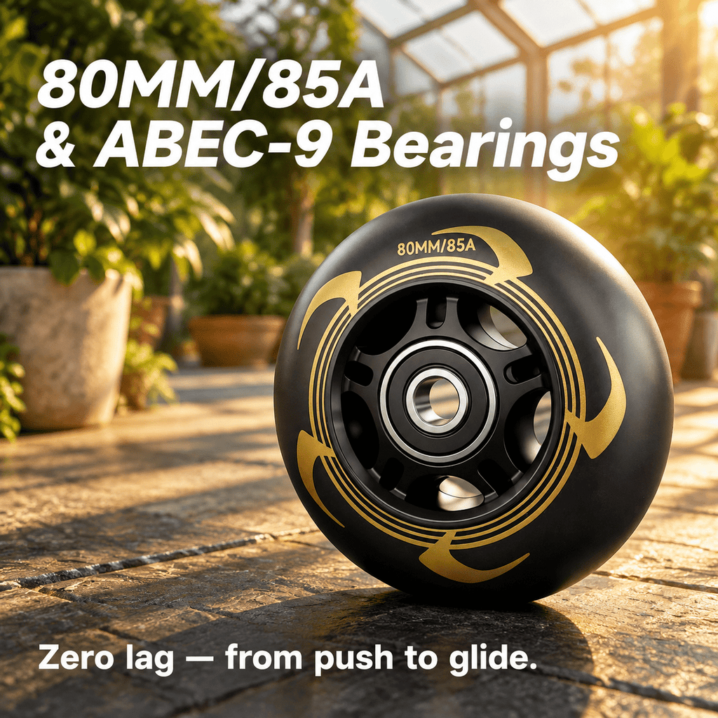 Men's Inline Skates For Urban Freeride Skating - Abec-9 Bearings High-impact Pp Shell Ankle Support All-weather Buckle