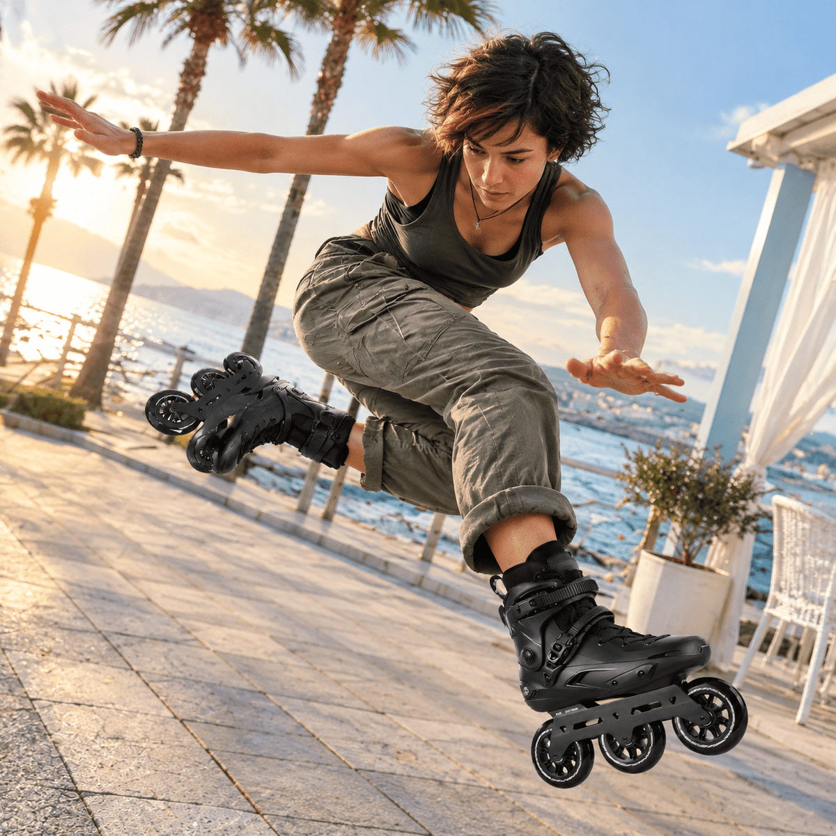 Adult Inline Skates, 3-Wheel High Performance Roller Skates for Men and Women, Size USM13.5-14.5/USL14.5-15.5