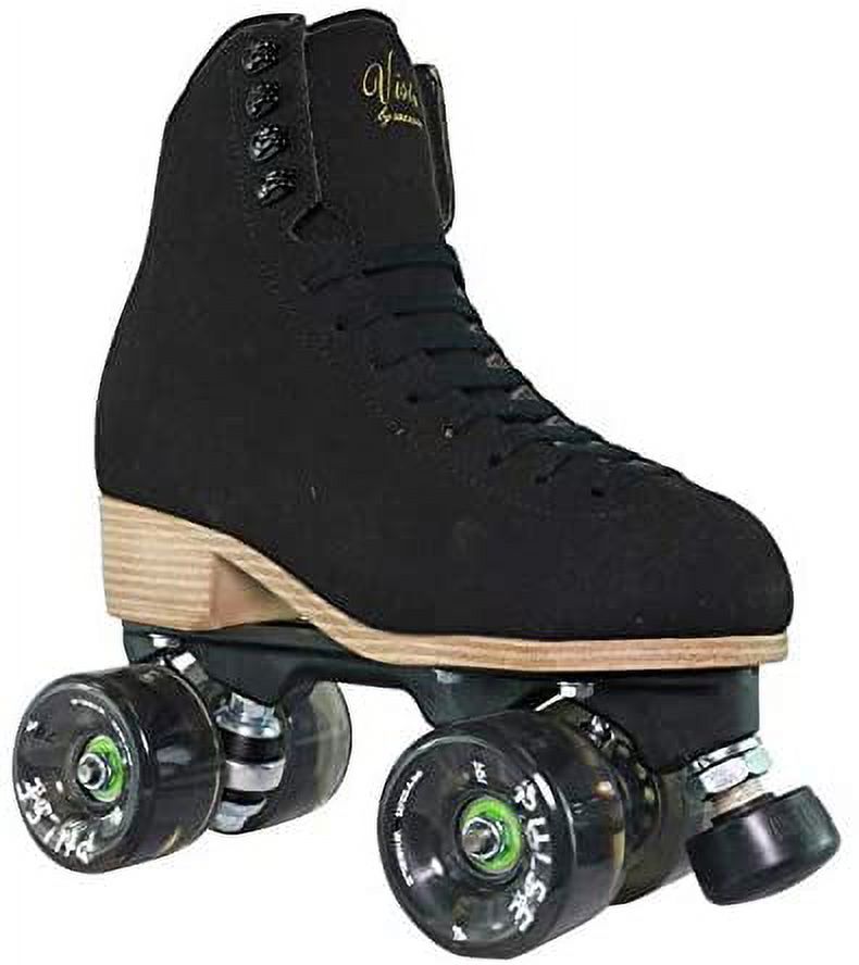 Jackson - Vista Viper Roller Skates for Women and Girls with Atom Pulse Lite Wheels, High Top Suede Quad Skates, (Black)