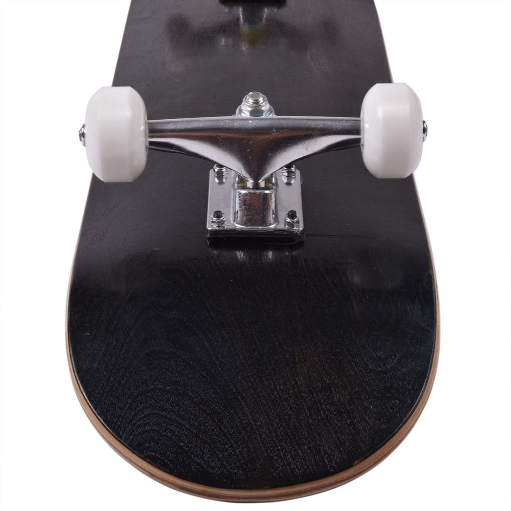 JAXPETY Blank Complete Skateboard, Stained Black (31 In. x 7.75 In.)