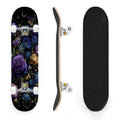 31"x8" Complete Skateboards for Beginners, Ethereal Night Garden Roses Starry Sky Dark Academia Double Kick 7 Ply Canadian Maple Deck Skateboard with Wheels, Gifts for Kids Teens