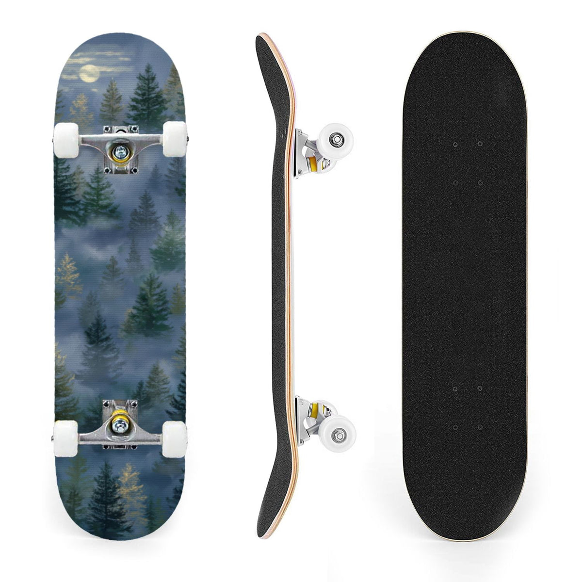 31"x8" Complete Skateboards for Beginners, Whimsical Butterfly Garden Watercolor Art Print Double Kick 7 Ply Canadian Maple Deck Skateboard with Wheels, Gifts for Kids Teens