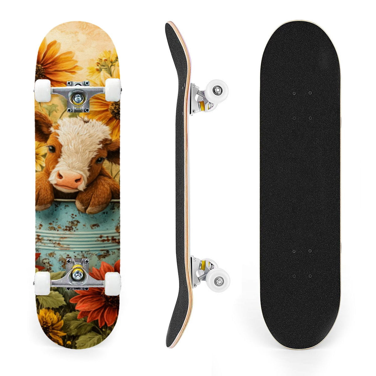 31"x8" Complete Skateboards for Beginners, Red White Vertical Striped Retro Circus Double Kick 7 Ply Canadian Maple Deck Skateboard with Wheels, Gifts for Kids Teens