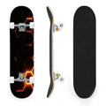 31"x8" Complete Skateboards for Beginners, Honeycomb Futuristic Hexagonal Neon Glowing Orange Light Double Kick 7 Ply Canadian Maple Deck Skateboard with Wheels, Gifts for Kids Teens