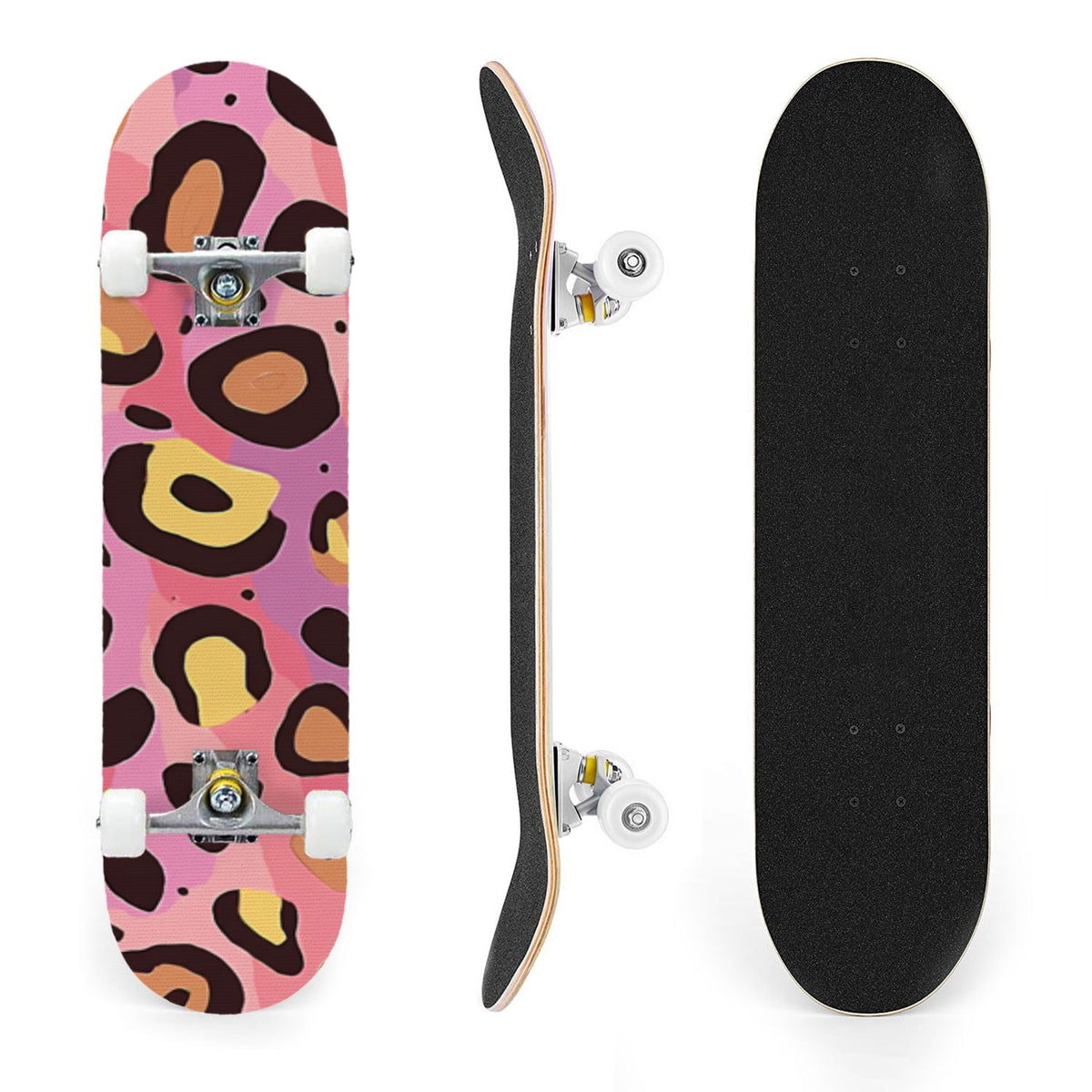 31"x8" Complete Skateboards for Beginners, Whimsical Butterfly Garden Watercolor Art Print Double Kick 7 Ply Canadian Maple Deck Skateboard with Wheels, Gifts for Kids Teens