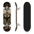 31"x8" Complete Skateboards for Beginners, Romantic Skeletons Blooming Roses Dark Academia Double Kick 7 Ply Canadian Maple Deck Skateboard with Wheels, Gifts for Kids Teens