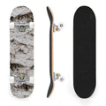 31"x8" Complete Skateboards for Beginners, White Birch Tree Bark Natural Knots Horizontal Lines Double Kick 7 Ply Canadian Maple Deck Skateboard with Wheels, Gifts for Kids Teens