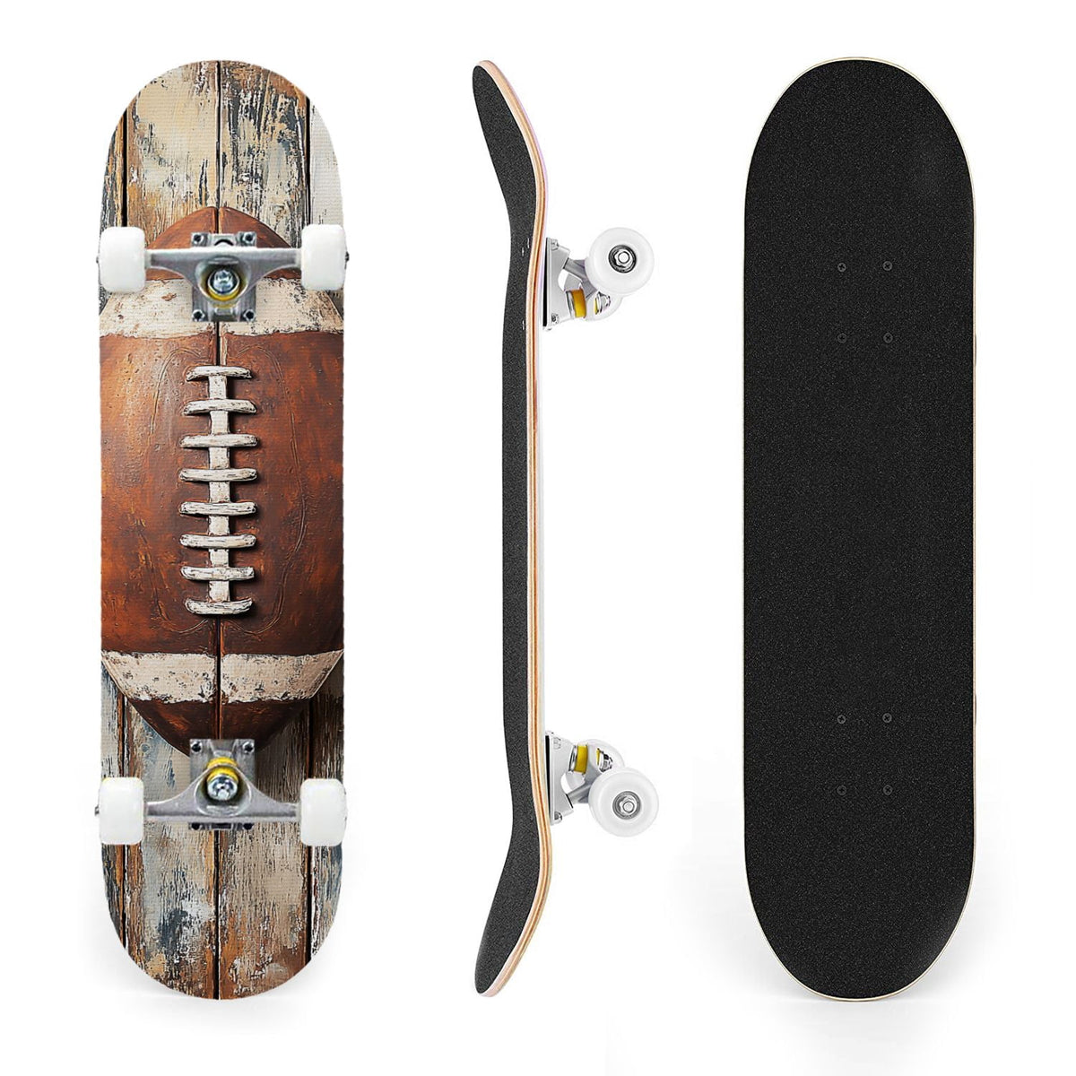 31"x8" Complete Skateboards for Beginners,Abstract Soccer Ball Vibrant Paint Splashes Drips Double Kick 7 Ply Canadian Maple Deck Skateboard with Wheels, Sports Gifts for Kids Teens