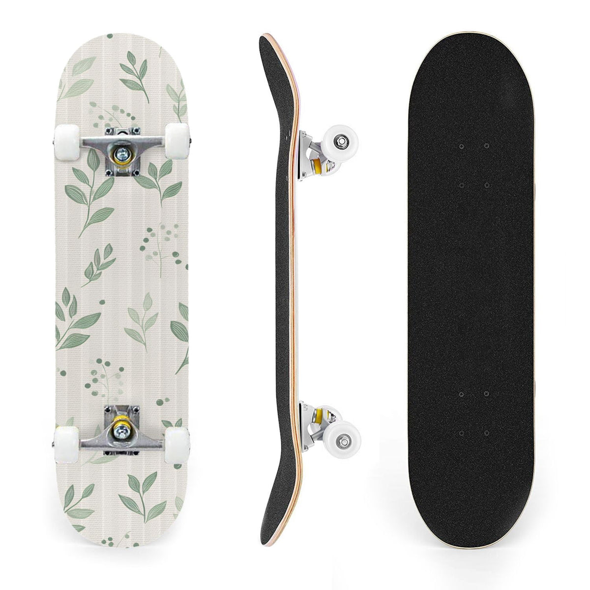31"x8" Complete Skateboards for Beginners,Bold Stained Glass Western Double Kick 7 Ply Canadian Maple Deck Skateboard with Wheels, Gifts for Kids Teens