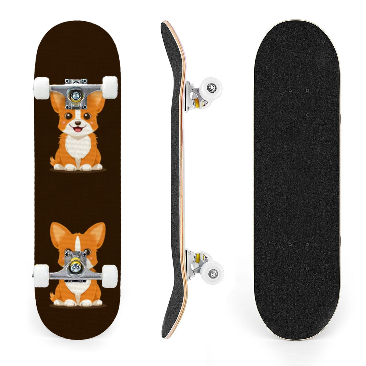 31"x8" poisous plants Mushroom Complete Skateboard for Beginners hand colored vintage retro 7 Layer Maple Deck Double Kick Kids Skateboard with 85A PU Wheels Gifts for Kids Teens