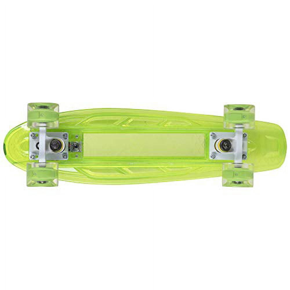 Rekon 22" Complete LED Light Up Mini Cruiser Skateboard (Clear Green)