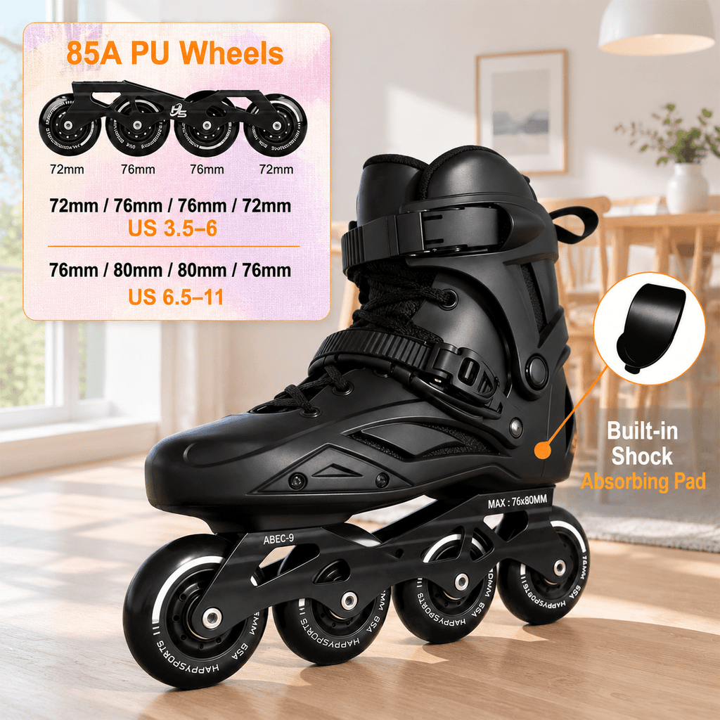 Unisex Inline Skates, Men3.5-4/Women4.5-5, Performance Fitness Roller Skates