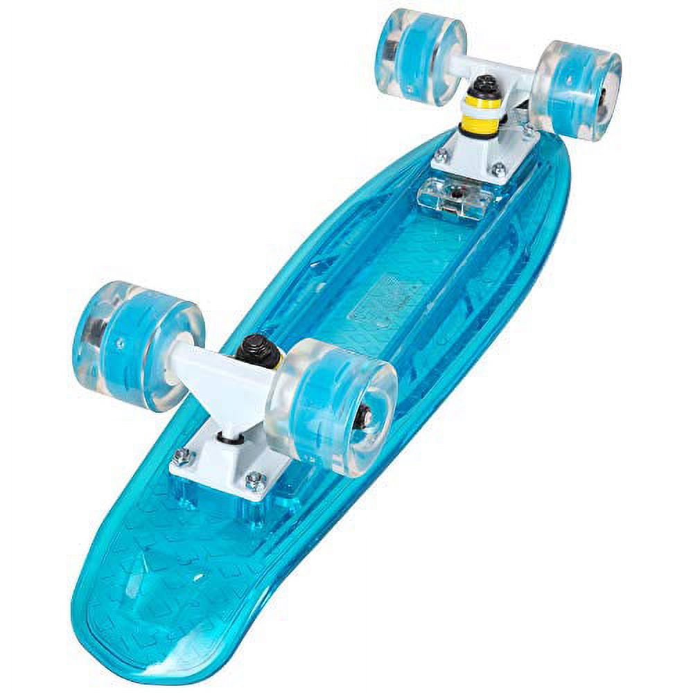 Rekon 22" Complete LED Light Up Mini Cruiser Skateboard (Clear Green)