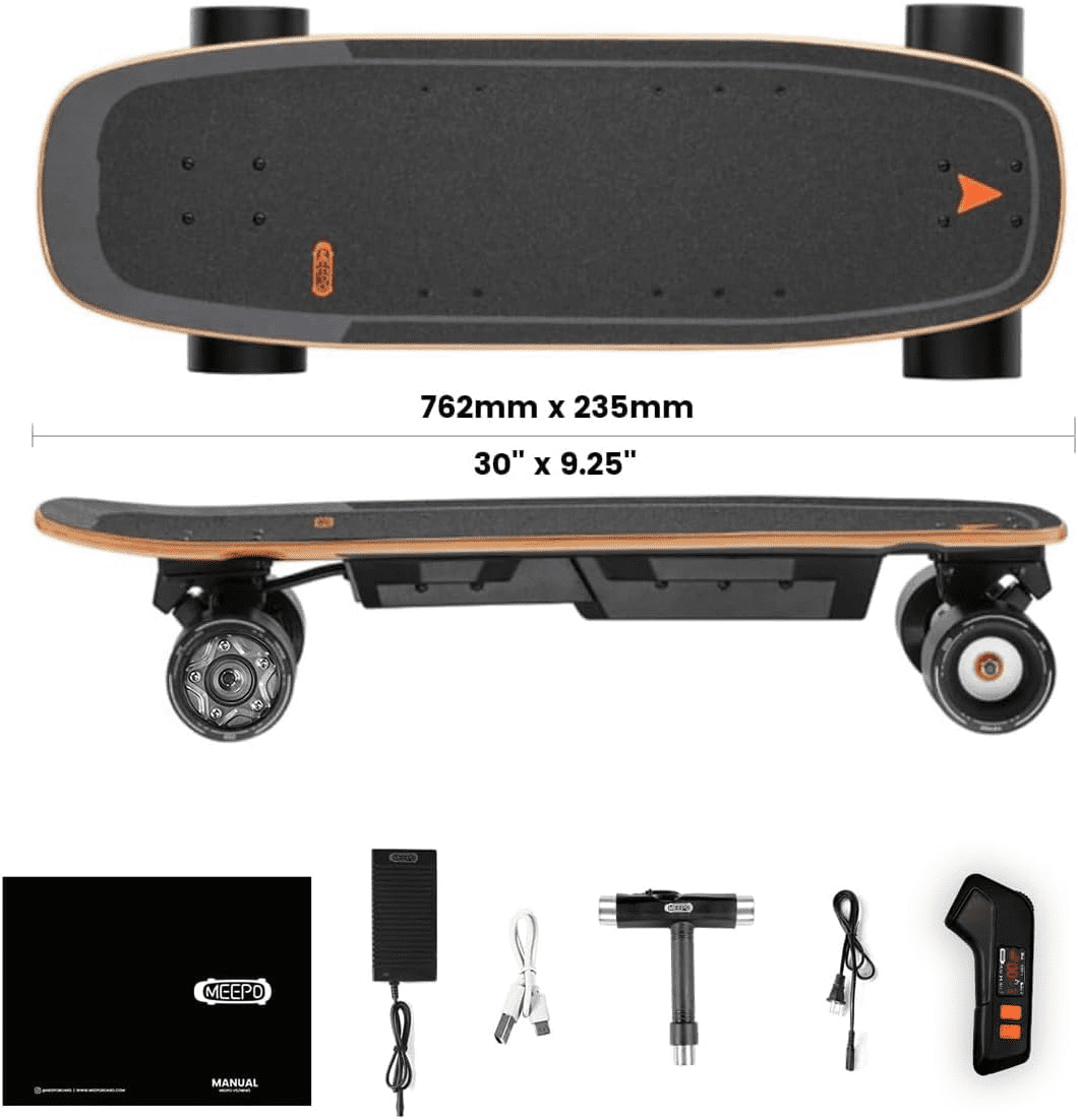 Meepo Electric Skateboard with Remote, 28 MPH Top Speed, 330 LBS Load Capacity, Maple Cruiser for Adults and Teens, Mini 5