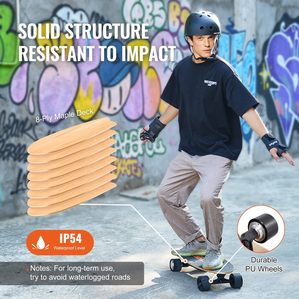 KFFKFF Electric Longboard Skateboard with Control 7.5 Mile Range for Adults Kids