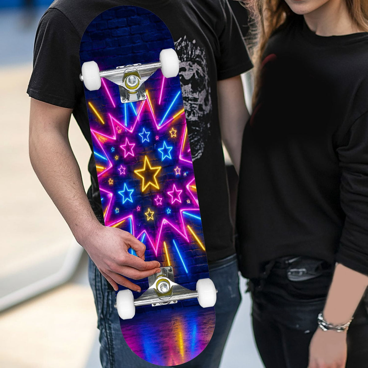 Complete Skateboard Vibrant Comic Eye 31 Inch 7-Ply Maple Skateboard with PU Wheels and Aluminum Trucks, Ready-to-Ride Skateboard for Beginners, Teens and Adults