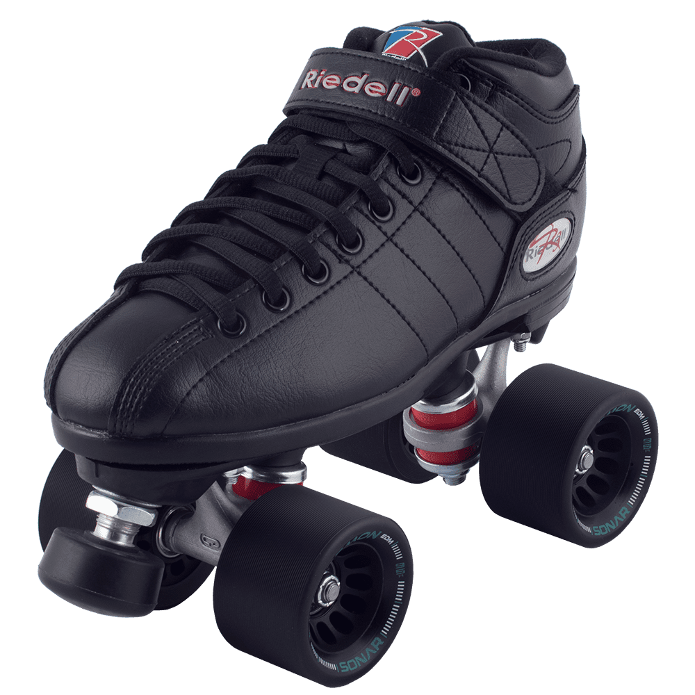 Riedell Skates Size 1 - R3 Speed Roller Skates Black DEMON Wheels