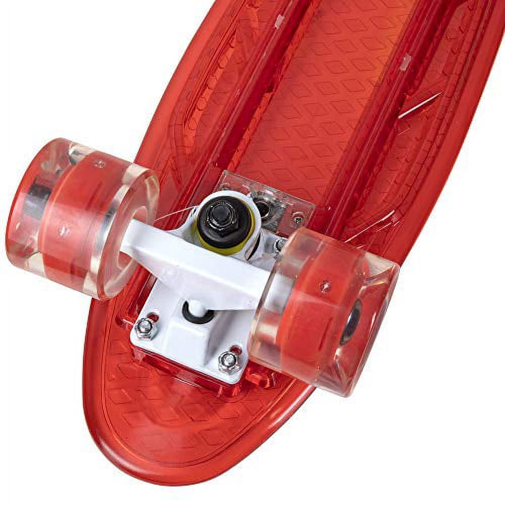 Rekon 22" Complete LED Light Up Mini Cruiser Skateboard (Clear Green)