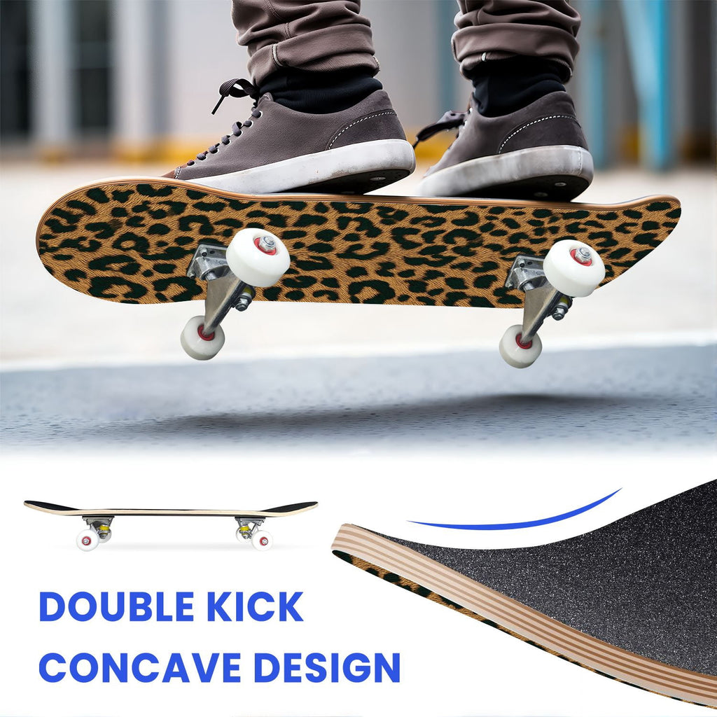 31"x8" Complete Skateboards for Beginners,baseball stadium giant baseballs sunset sky Double Kick 7 Ply Canadian Maple Deck Skateboard with Wheels, Gifts for Kids Teens