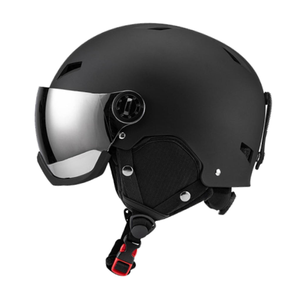 figatia Snowboard Helmet Ski Helmet with Goggles Headgear with Ski Goggles Ear Cover Warm Shockproof Windproof Snow Helmet Ski Helmet L Dark Grey