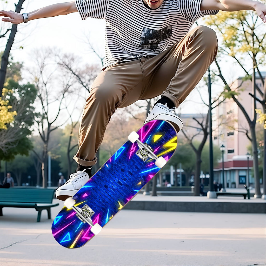 Complete Skateboard Vibrant Comic Eye 31 Inch 7-Ply Maple Skateboard with PU Wheels and Aluminum Trucks, Ready-to-Ride Skateboard for Beginners, Teens and Adults