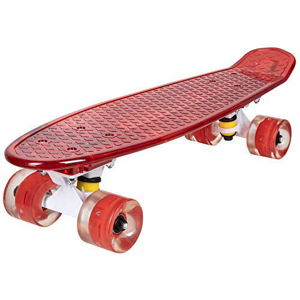 Rekon 22" Complete LED Light Up Mini Cruiser Skateboard (Clear Green)