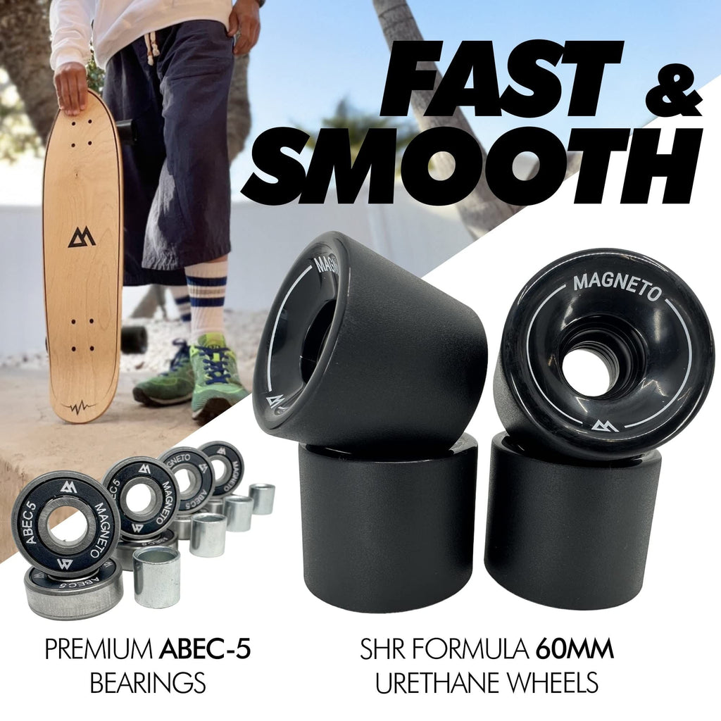 Magneto Boards Mini Cruiser Skateboard Cruiser, Short Board, Canadian Maple Deck - Designed for Kids, Teens and Adults