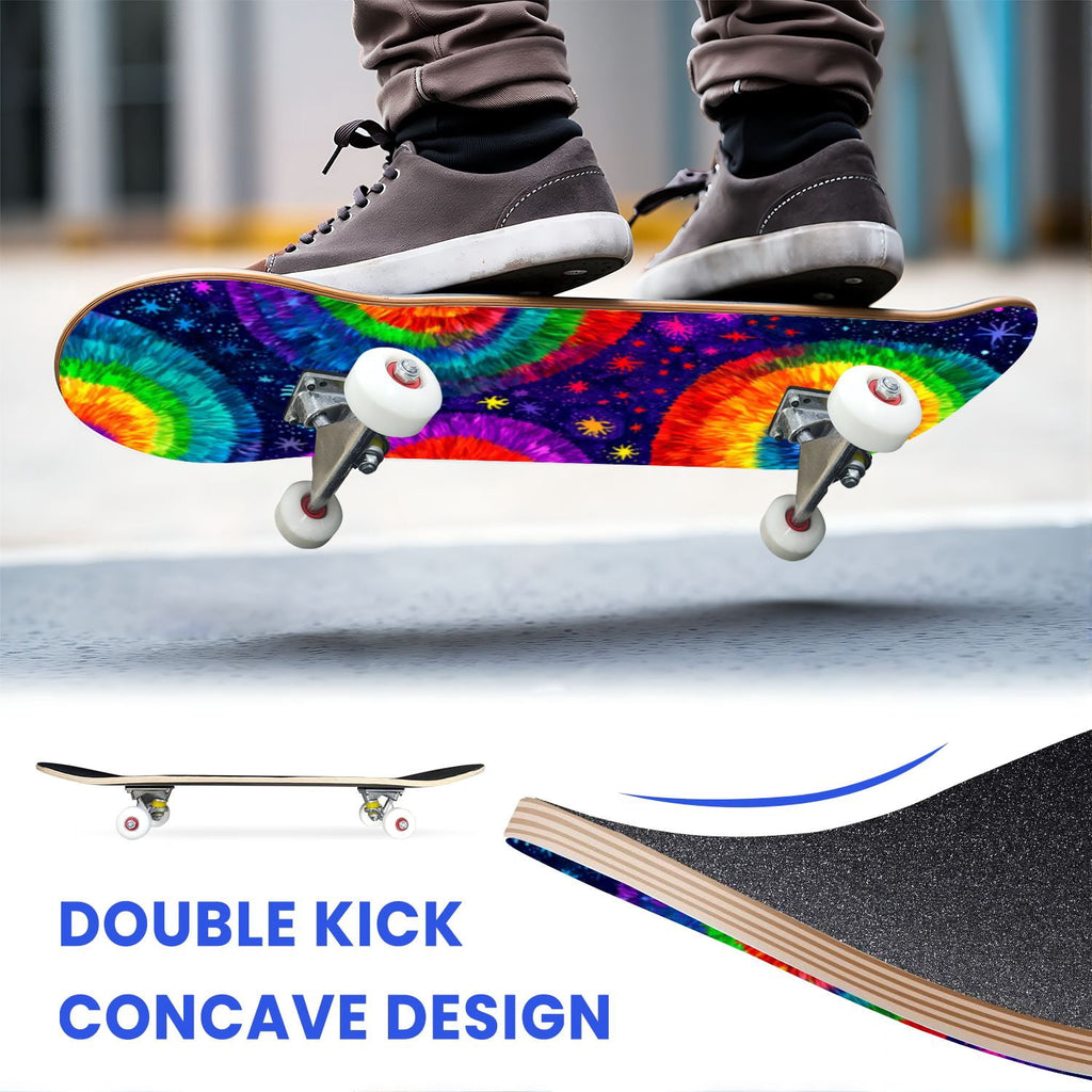 31"x8" Complete Skateboards for Beginners,Barn Windmill Artwork Rustic Barn Wood Farm Windmill Double Kick 7 Ply Canadian Maple Deck Skateboard with Wheels, Gifts for Kids Teens