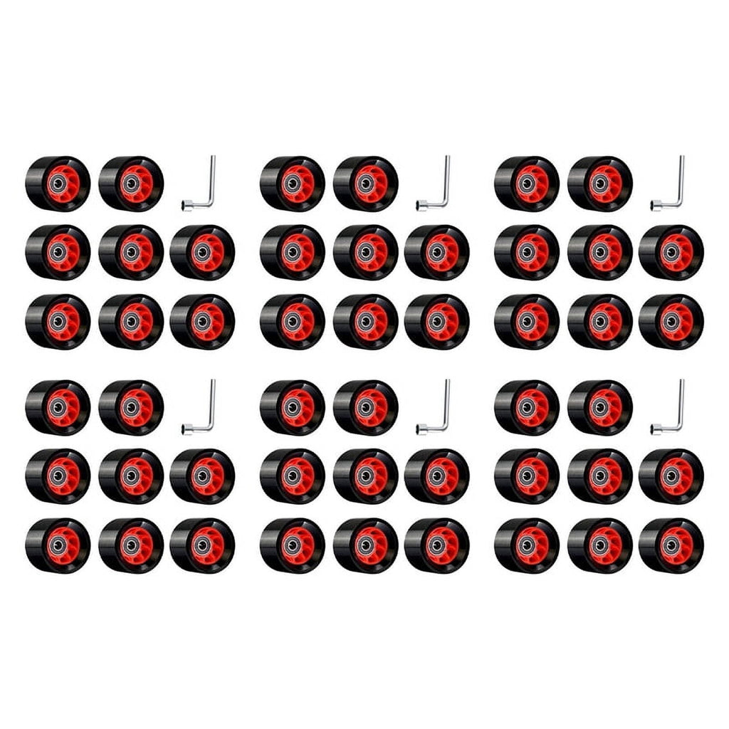 48Pack 95A 58mmx39mm,Indoor Quad Roller Skate Wheels,PU Wear- Wheels Double-Row Roller Skates Accessories