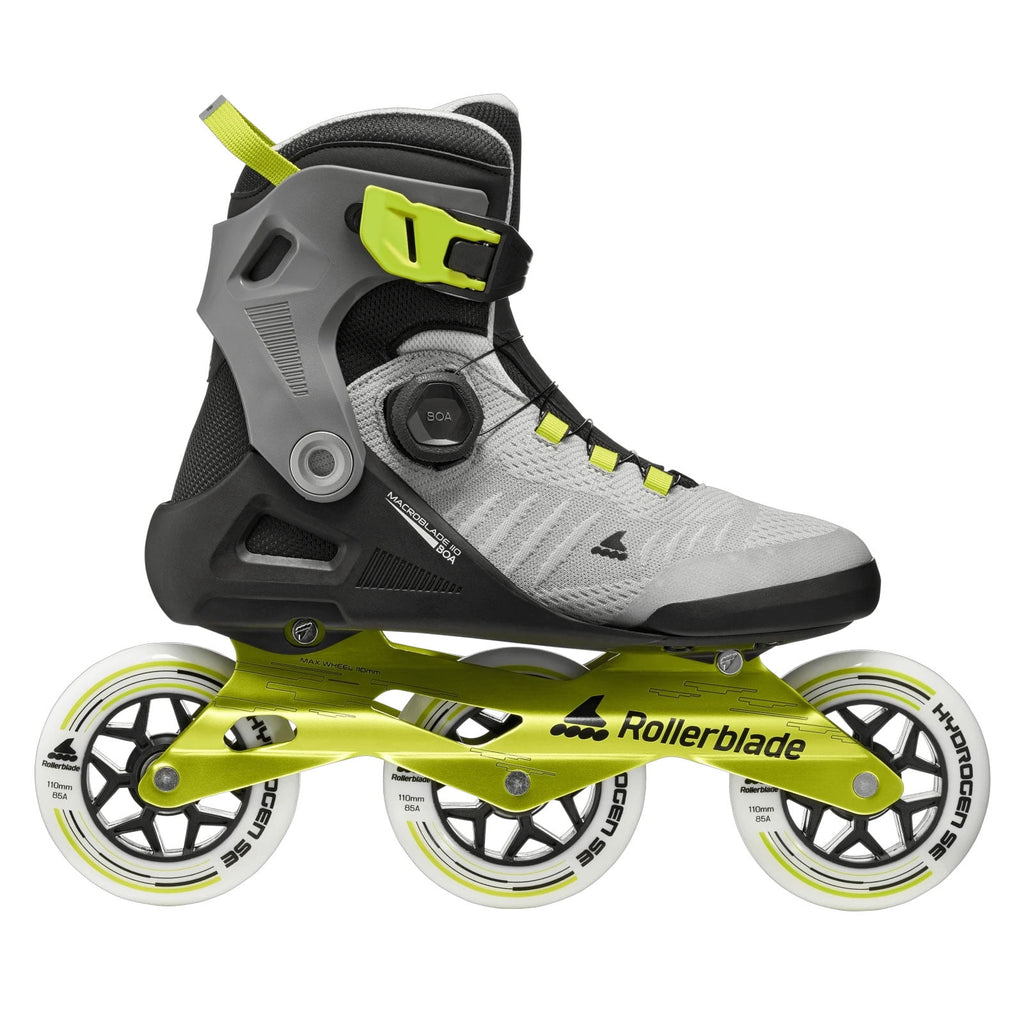 ROLLERBLADE Men's Macroblade 110 BOA Black/Gray/Lime Inline Skates, Size: 10/10.5