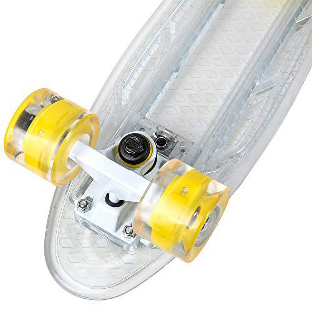 Rekon 22" Complete LED Light Up Mini Cruiser Skateboard (Clear Green)
