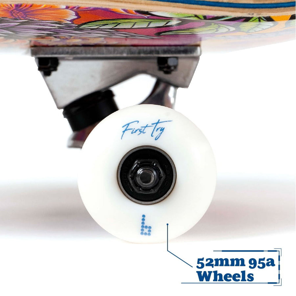Braille Skateboarding - Multicolor, 31 In. x 7.75 In. Complete Skateboard, with 7-Ply Maple Deck and Abec-7 Bearings