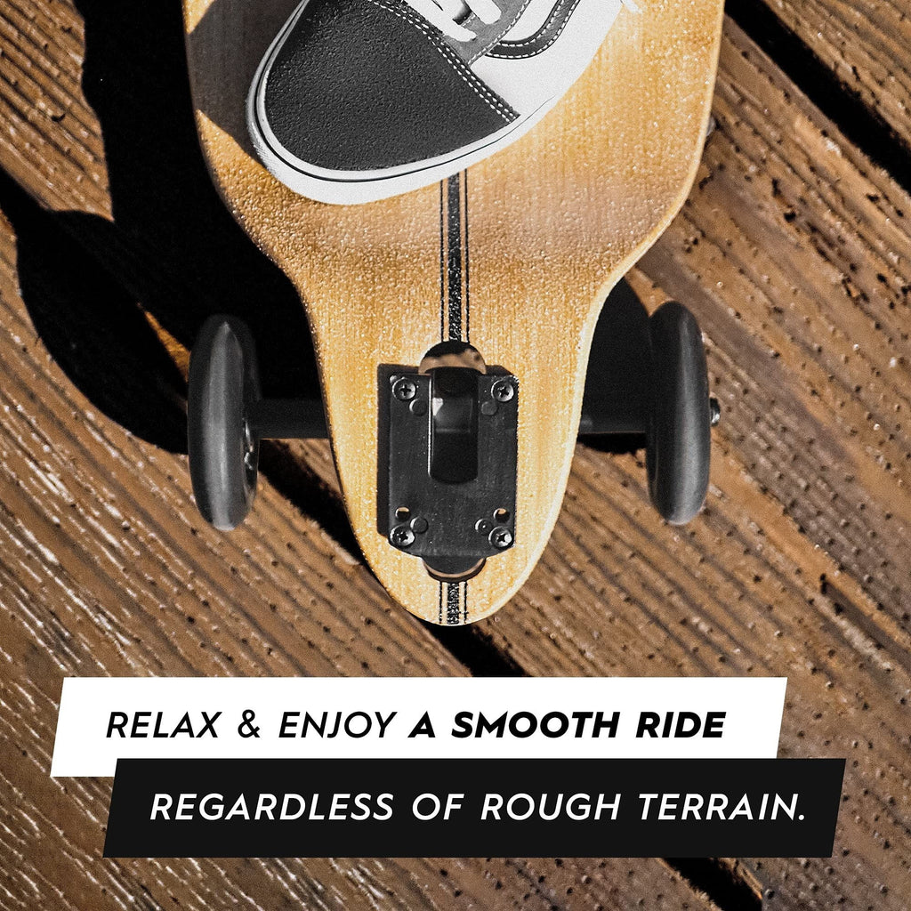 Magneto Drop-Through Longboard Skateboard - 8-Ply Maple Deck Adult Longboard - 100mm All-Terrain Wheels Off-Road Skateboard - Low-Rider Deck Cruiser Board Maneuverability - 40 in x 9.25 in, Wood