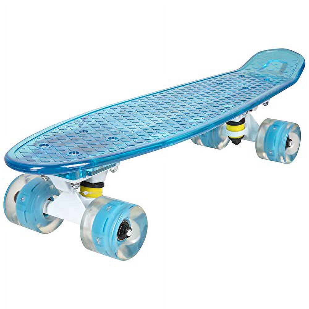 Rekon 22" Complete LED Light Up Mini Cruiser Skateboard (Clear Green)