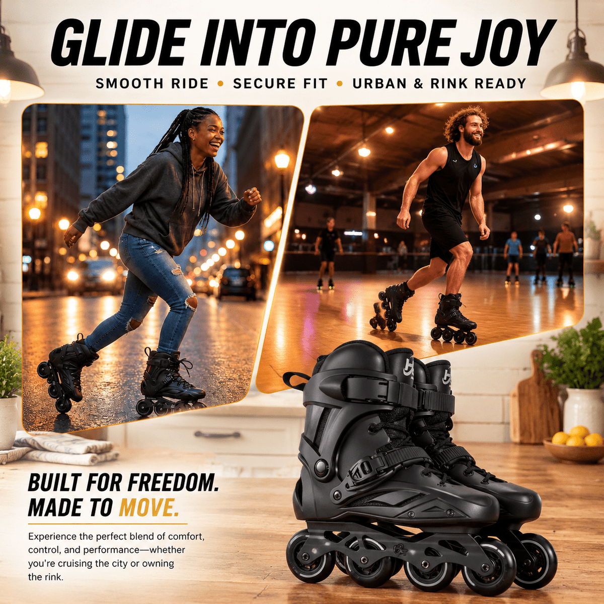 Unbranded Inline Skates Men3.5-4/Women4.5-5 Performance Roller Fitness